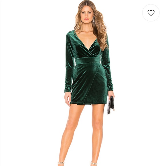 revolve green velvet dress